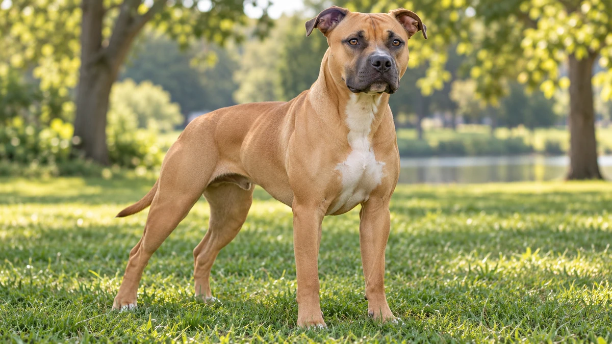 American Staffordshire köpek — fawn renk