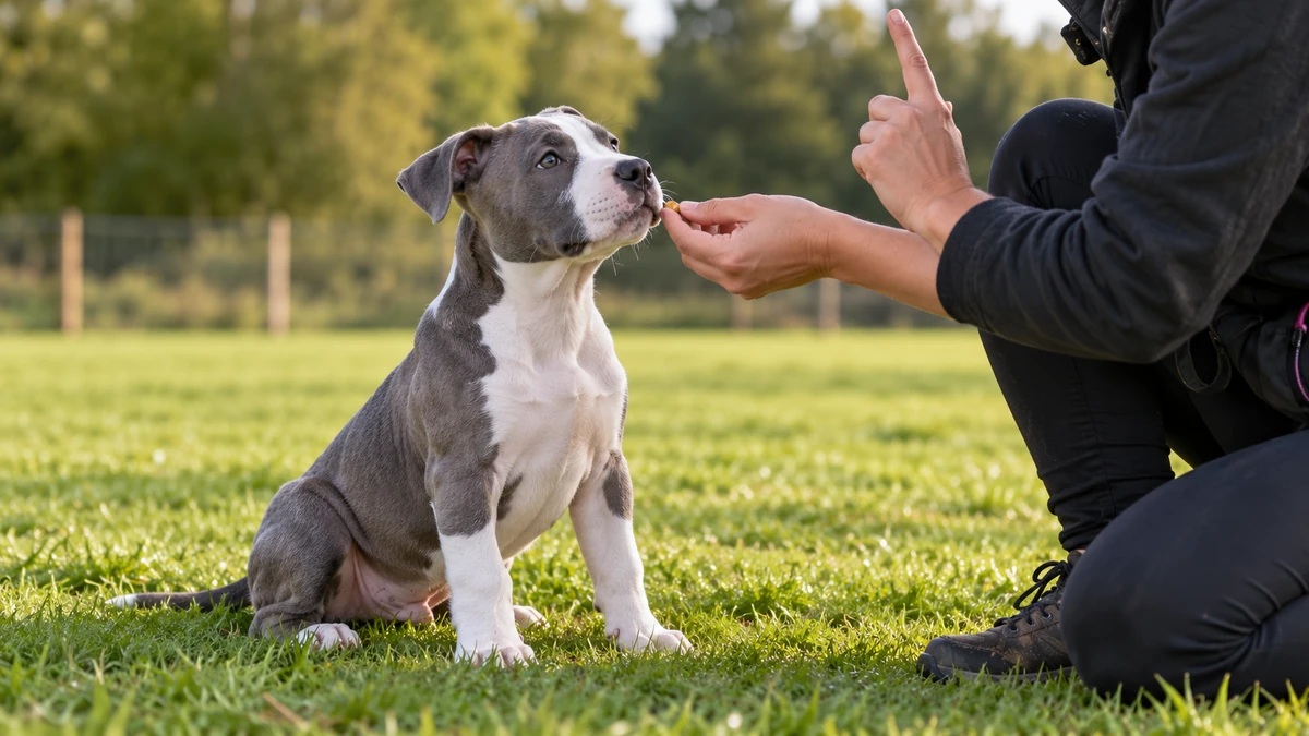 American Staffordshire yavru köpek — komut ve eğitim